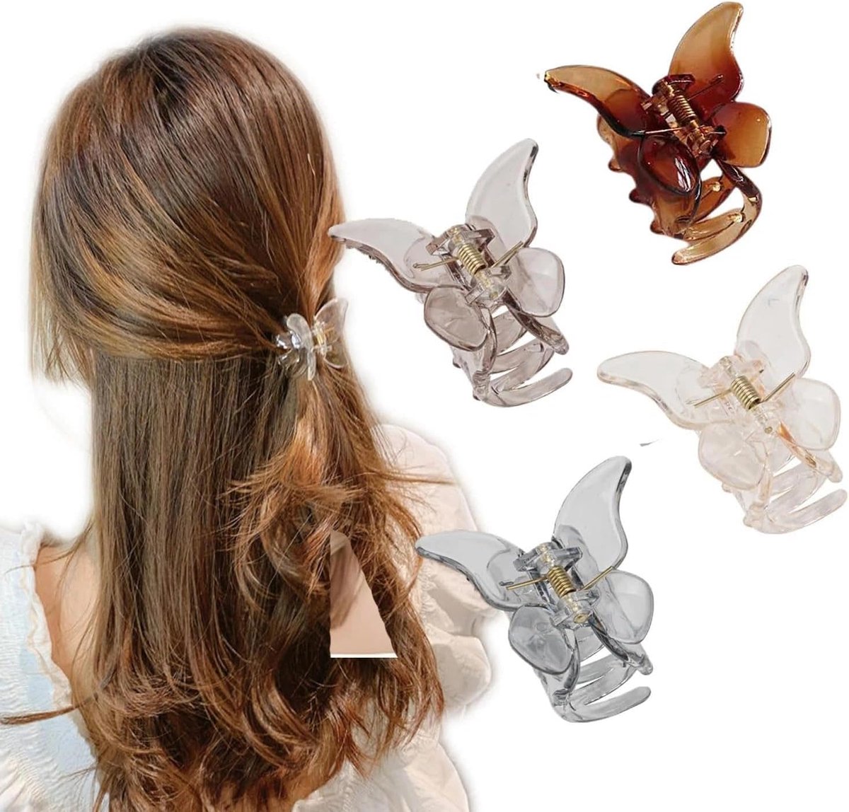 4 Stuks Mini Butterfly Haarspelden - Geschikt voor Meisjes en Vrouwen - Haaraccessoires
