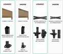 Vergelijking van een VONROC partytent met dubbele coating, brede buizen en stevige voeten versus een tent met enkele coating, smalle buizen en instabiele voeten.
