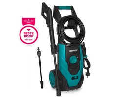 VONROC Hogedrukreiniger V18-1 1800W – 140 bar – 420 l/h – Incl. 8m slang, reinigingsmiddelen tank en meer