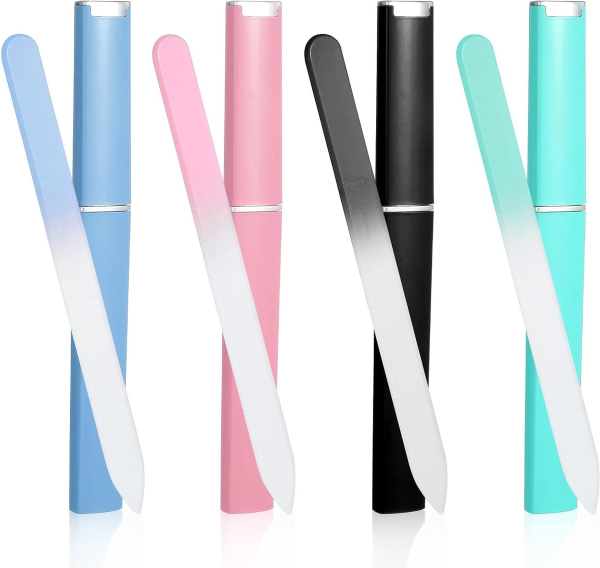 Professionele Glazen Vijl Set van 4 Stuks met Dubbelzijdige Oppervlakte voor Nagelverzorging en Manicure Accessoires voor Vrouwen