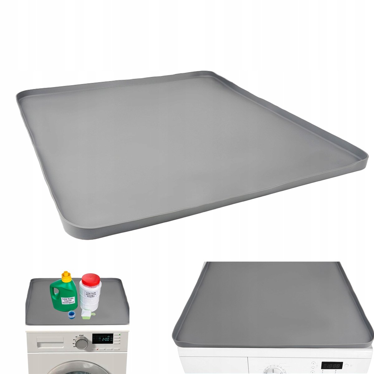 Wasmachine Mat - Antislip Huishoudelijke Mat - Groot 60x60cm Silicone - Waterdicht & Hittebestendig - Beschermt Vloer & Apparaten - Voor Wasmachine, Droger & Koelkast