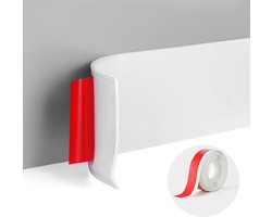 Flexibele Plakplint - 2 M*8 cm - Plinten - Zachte Plint - Zelfklevende Plint - PVC-plint - Vochtbestendige Hoeklijst - Gegroefde Muurplint - Waterdicht - Flexibele Plint Sierlijst - voor Wand, Vloer, Woonkamer, Slaapkamer, Keuken - Wit