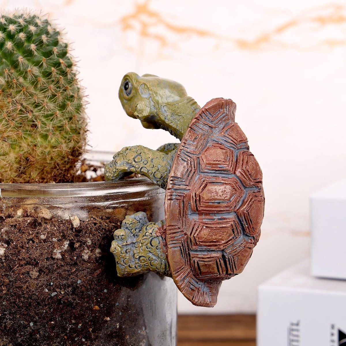 Schattige klimmende schildpad bloempot hanger, decoratieve figuur voor planten en tuinaccessoires