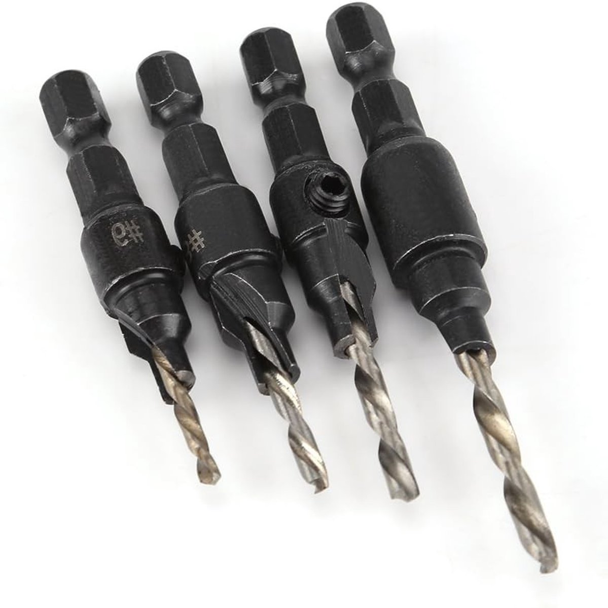 HSS Boor- en Vouwset voor Hout met Hexagonale Shank, Snelle Verwisseling en Verstelbare Contra Sleeve voor Carbonstaal en PVC