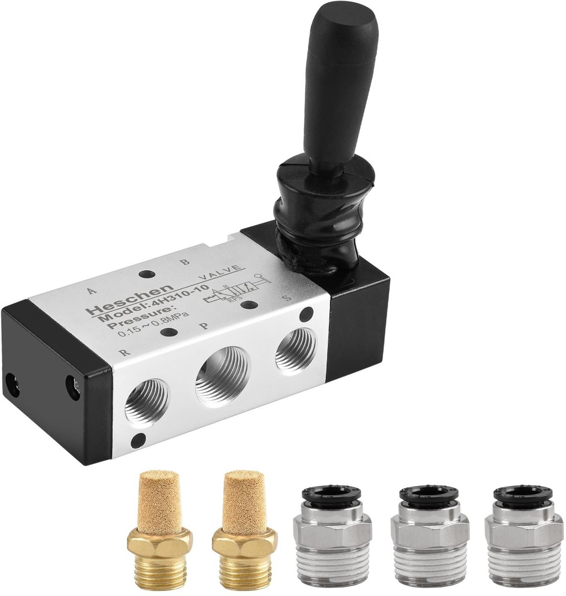 ONF3 - Pneumatische Hand Pull Valve - 5 Way 2 Positie - Handmatige Controle - 3/8 PT - Effectief voor Lucht - Geschikt voor Mechanische Toepassi...