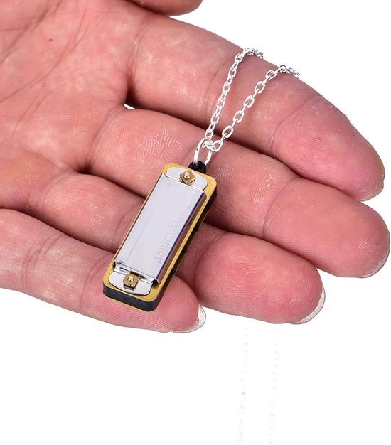 Mini Harmonica Ketting, 4 Holes 8 Toon Muzikaal Instrument met Muziek Ketting, Uniek Sieraad voor Muziekliefhebbers — afbeelding 3