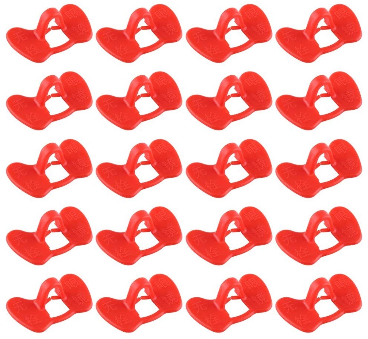 Vt products - Kip Bril - Anti-Pikken Clips - Rood - 20 Stuks - Voorkom Pikken - Geschikt voor Kippen - Kleur Rood