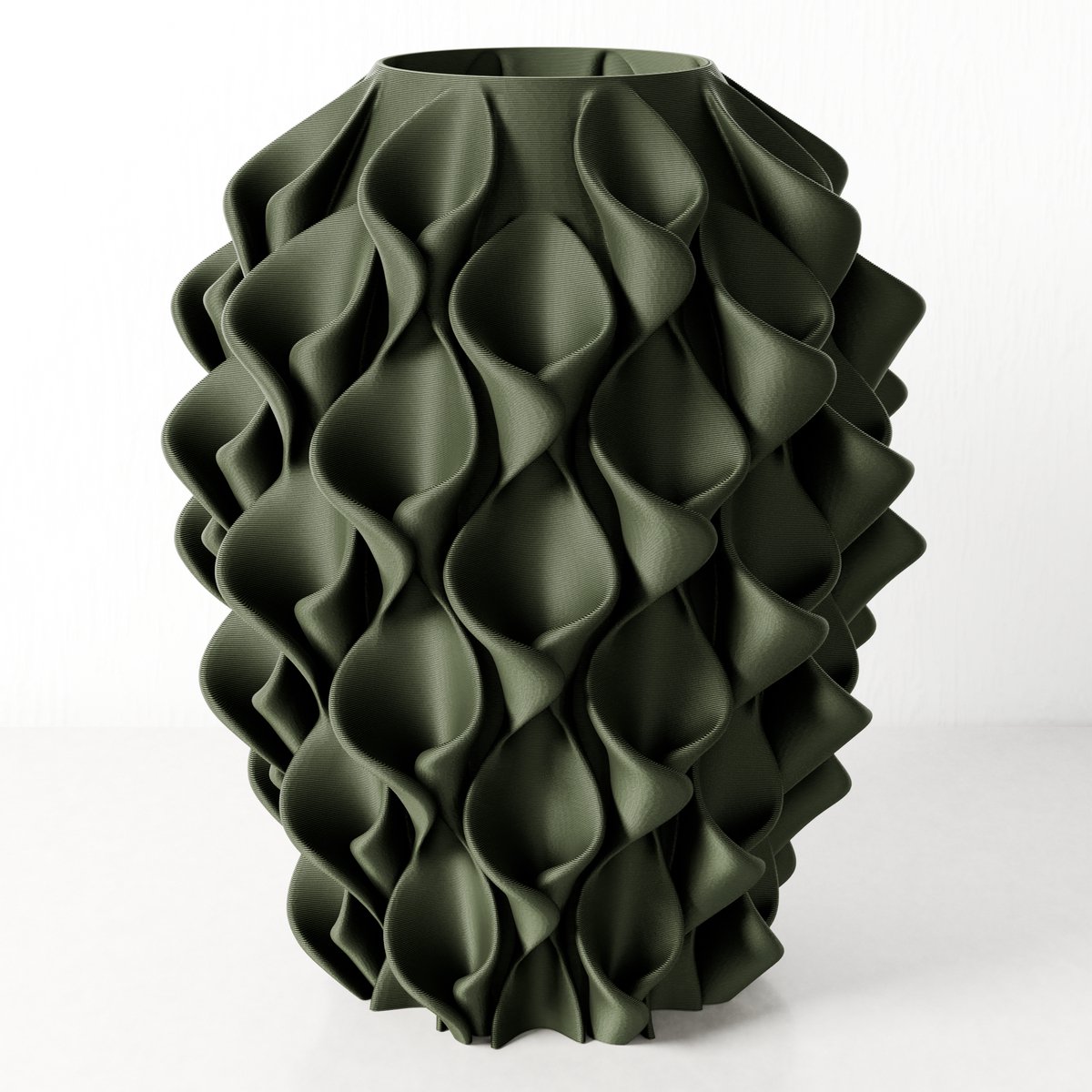 Fleuriek vaas STERRE - Groen H36 cm - Luxe decoratieve vaas met opvallend patroon - Moderne vaas voor een stijlvol interieur - Bijzondere woondecoratie met luxe uitstraling