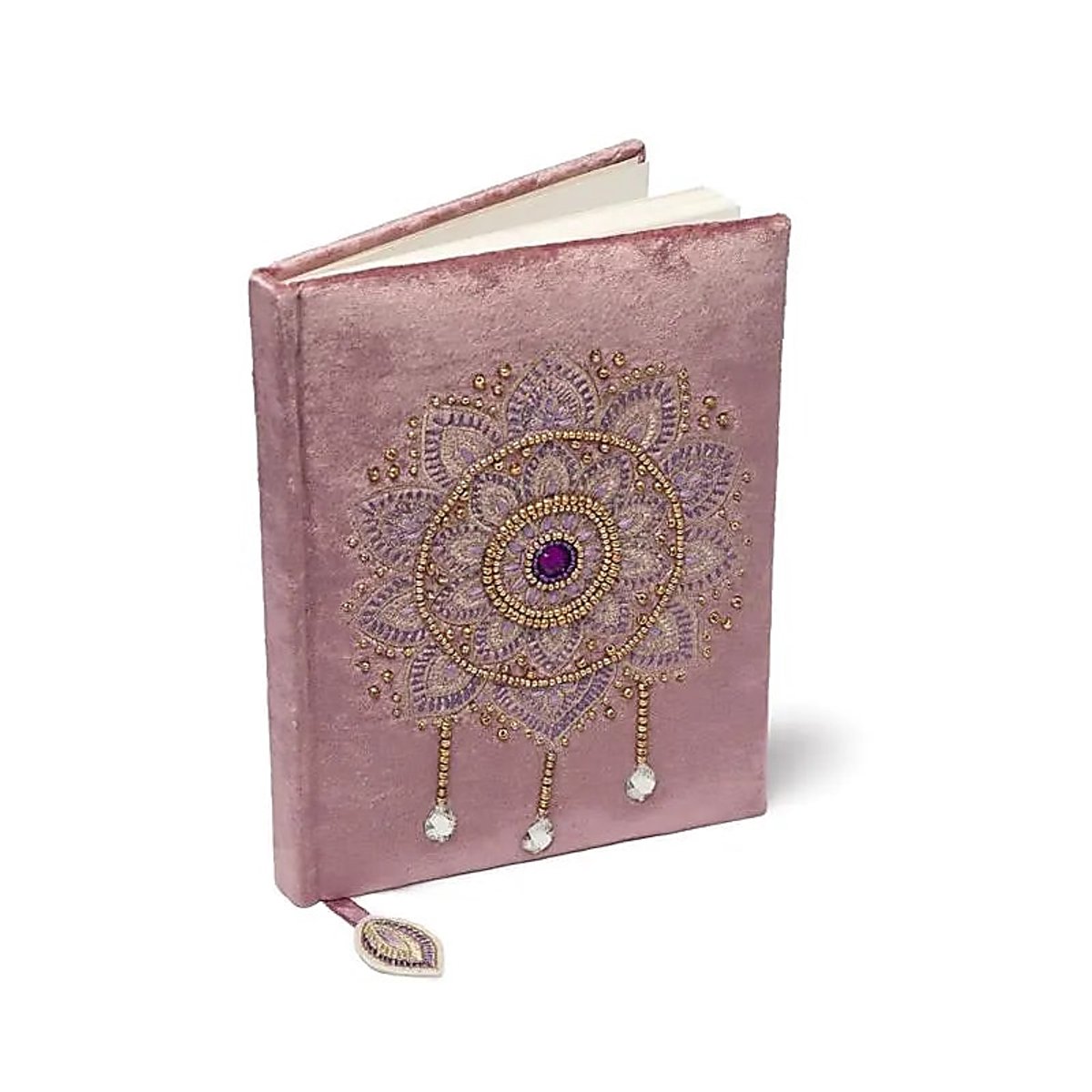 Notitieboek fluweel lila met Mandala – 20 cm x 15 cm