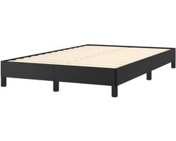 Bedframe Kunstleer - Ledikant Tweepersoons - Comfortabel Slapen - Duurzaam Vlekbestendig - 120x190 cm - Zwart