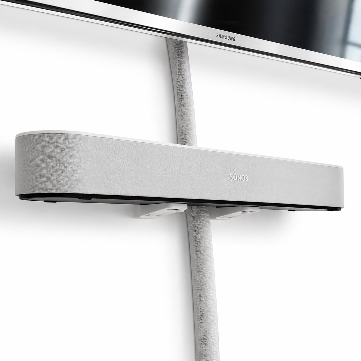 Sonos Beam Muurbeugel – Soundbar Wandbeugel Geschikt voor Sonos Beam Gen 1 & Gen 2 – Luxe Soundbar Ophangsysteem – Speaker Bevestiging onder TV – Ruimtebesparend & Onzichtbaar – Wit