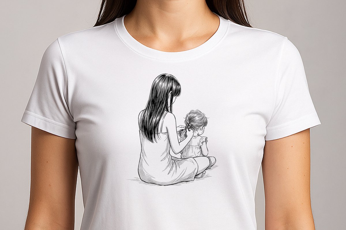 Bloemen Kunst Mama & Baby - T Shirt - Cute - Sarcastic - GoodVibes - Funny - Gift - Cadeau - Sarcastisch - schattig - lief - feelgood