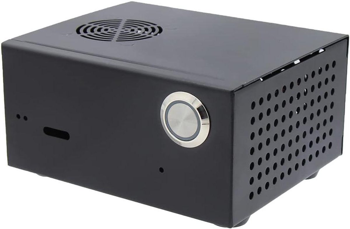 Raspberry Pi Behuizing - X825 C8 Case - Opslag Uitbreiding - Met Koelventilator - 9.5 cm - Zwart