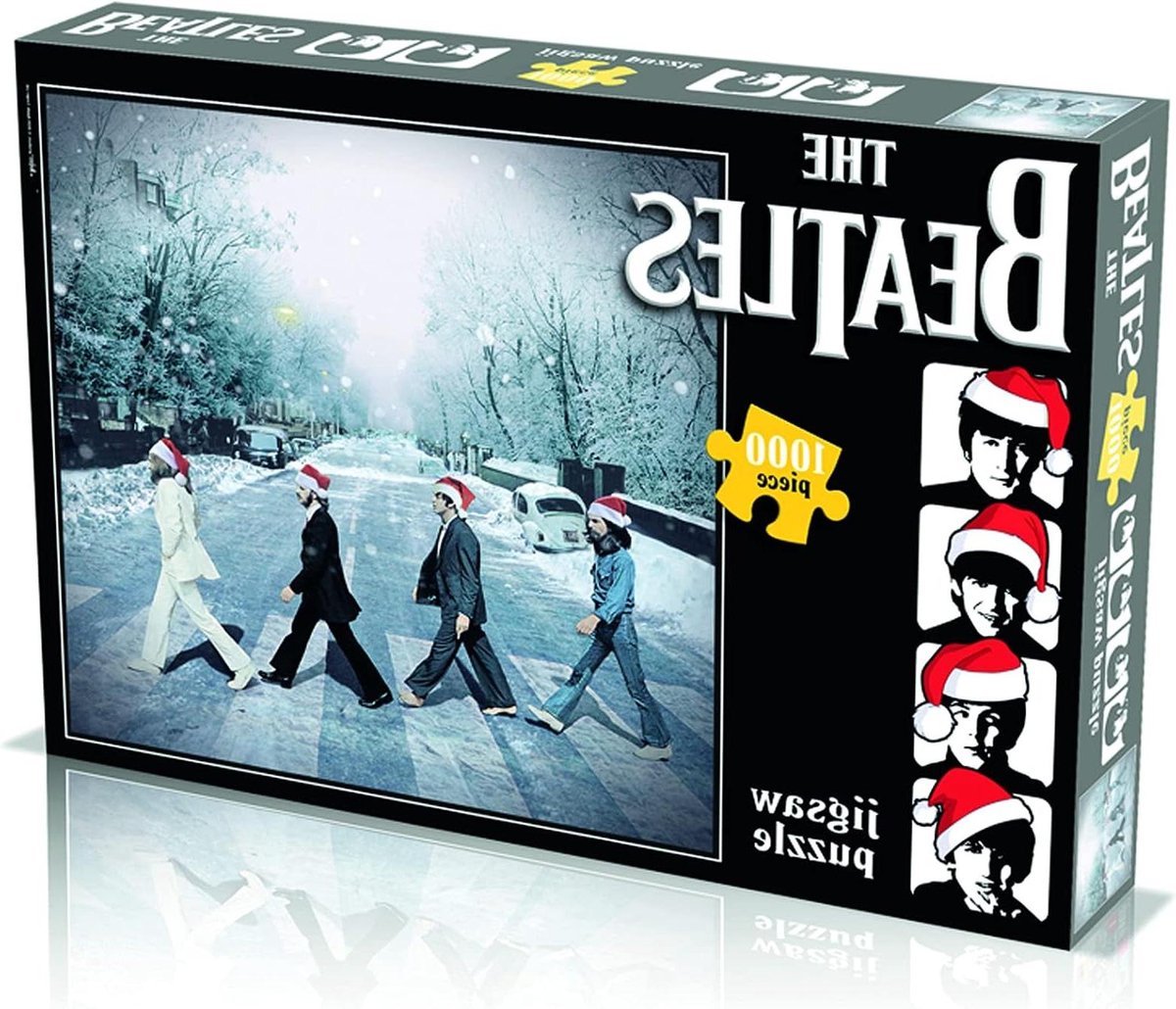 Kerstpuzzel Beatles - Legpuzzel Muziek - Ontspannen Kerst - Abbey Road Kerstversie - 590mm x 590mm - Kleurrijk