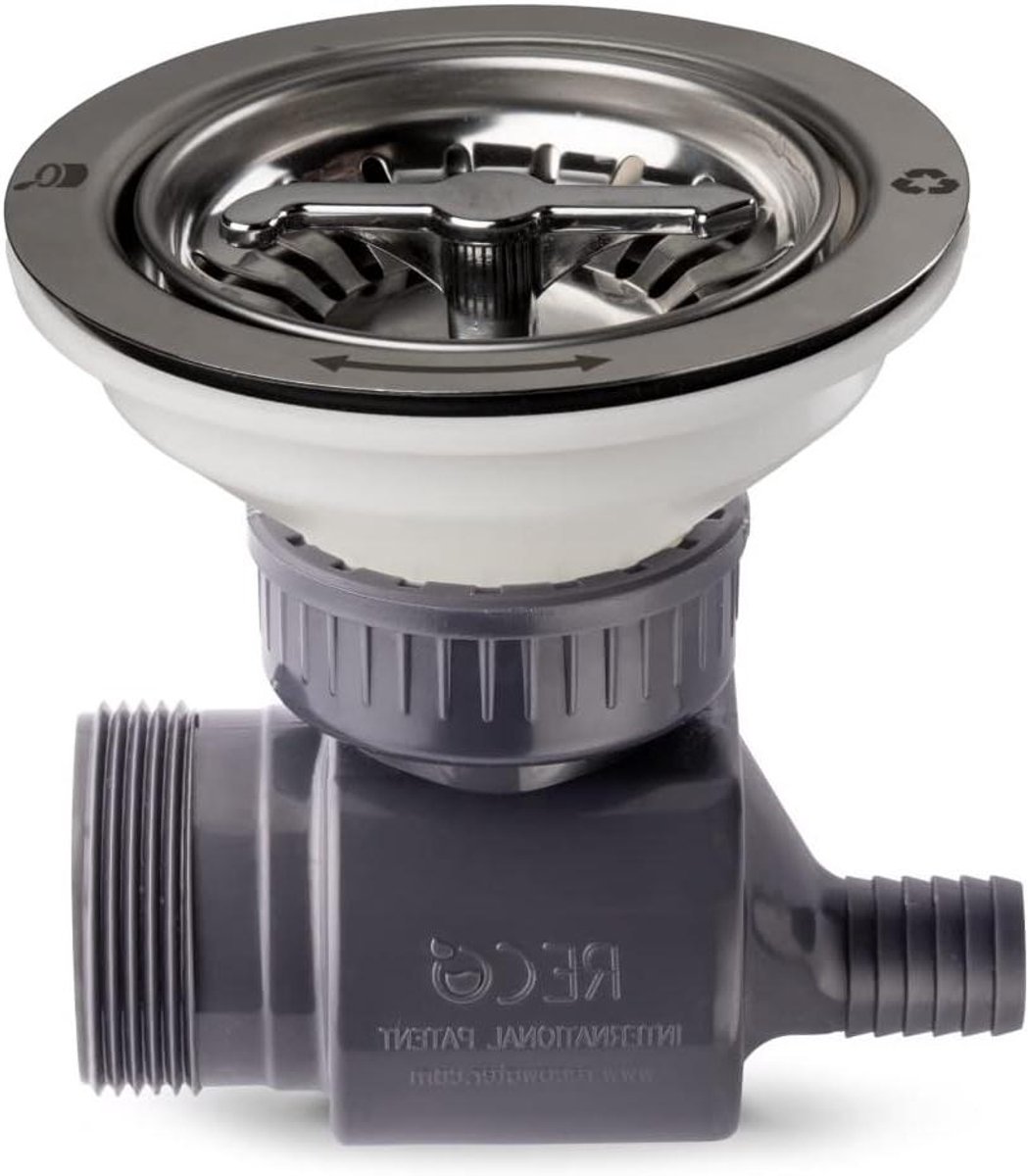 Afvalwater Herstel Afvoer - Water Besparende Plug - Water Besparen Keuken - Draai Dop Water Opvangen - 115mm Diameter - Chroom