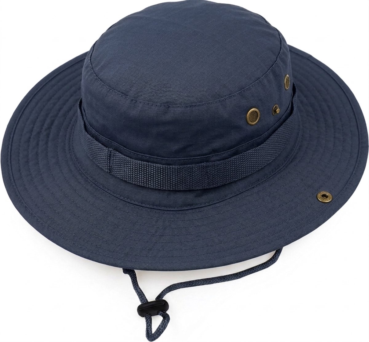 RAMBUX® Bucket Hat - Safari Hoed - Zonnehoed Heren - Vissershoedje - Katoen - Opvouwbaar - Zonwerend - Marineblauw - 58-61 cm