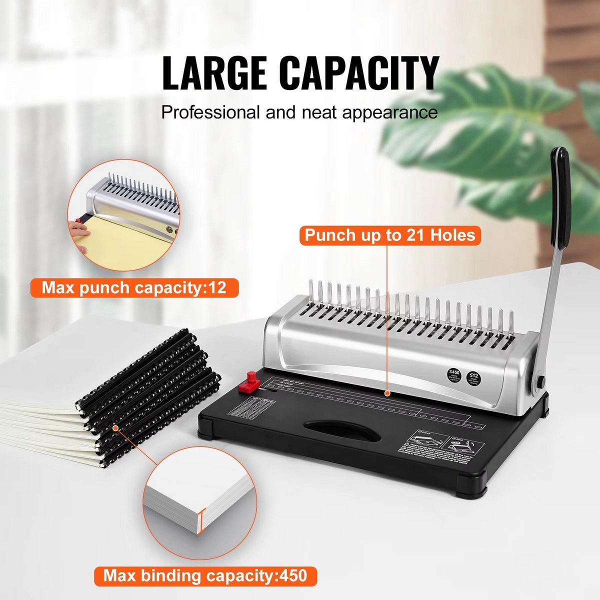 JOYNEXTBUY - Bindmachine - Inbindapparaat voor Documenten - Spiraalbindmachine - Inclusief Bindbruggen - Handmatige Binder voor A4 thumbnail 6