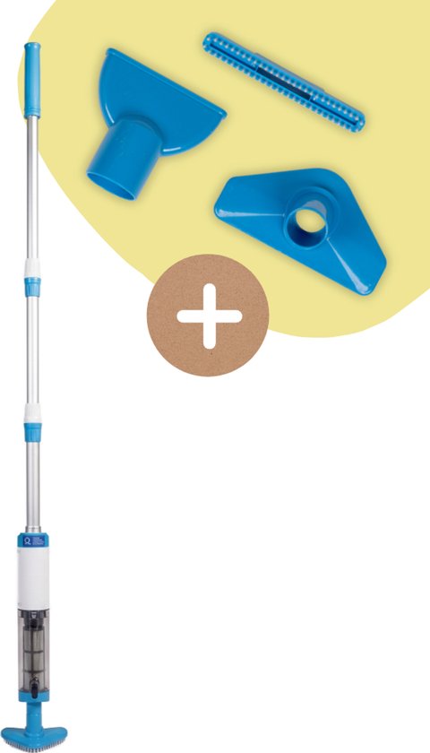 Aspirateur de piscine électrique sans fil avec manche télescopique, autonomie 120 minutes.