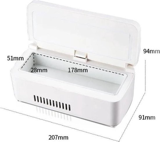 Norvia - Insuline koelkast - Diabetes koeltas - Medische koeling voor op reis/auto - LCD display - 4 pennen - 8 uur batterij - Wit van Norvia — afbeelding 5