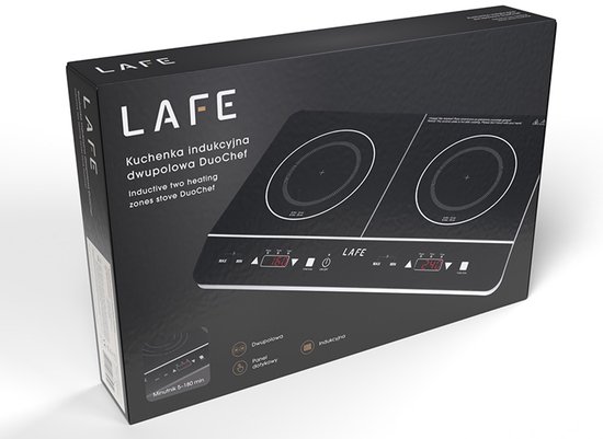 Lafe - Elektrische Kookplaat - Inductiekookplaat - Campingkooktoestel - Elektrisch - Draagbaar - 3500W - dubbel - CIY 002 - Zwart — afbeelding 2