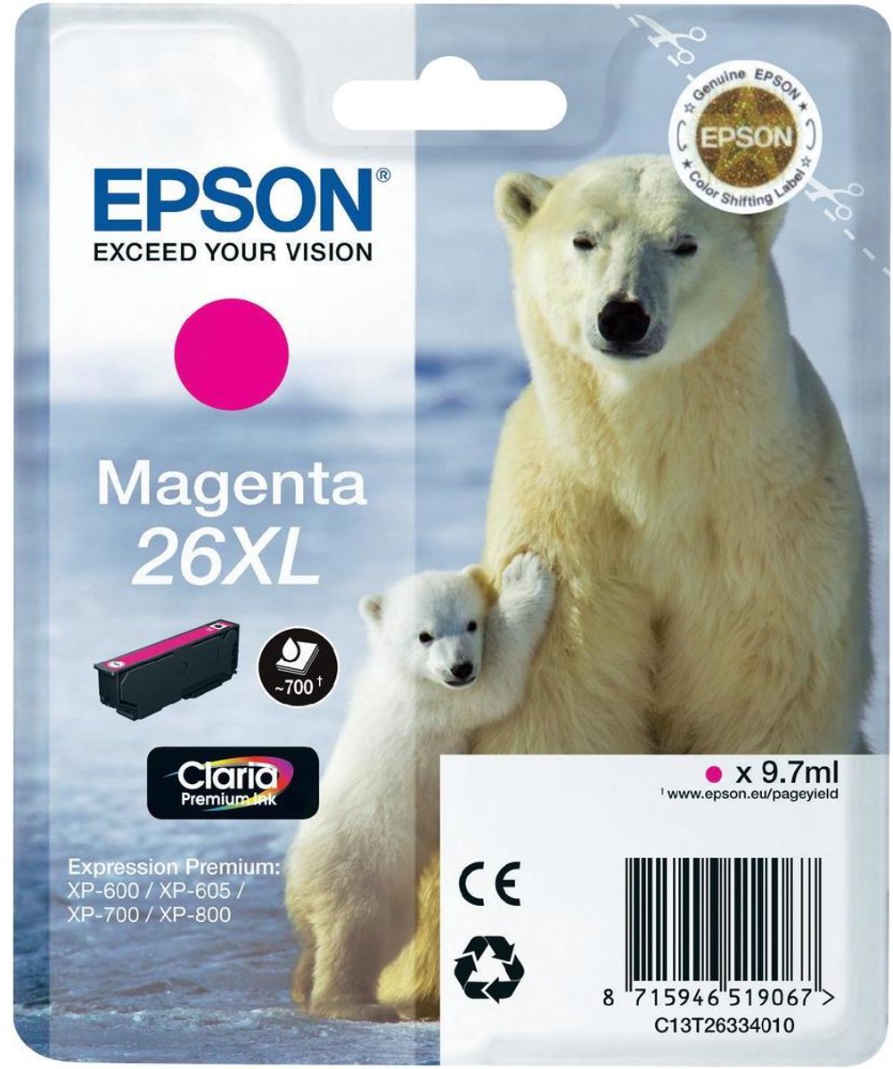 EPSON 26XL inktcartridge magenta high capacity 9.7ml 700 paginas 1-pack RF-AM blister