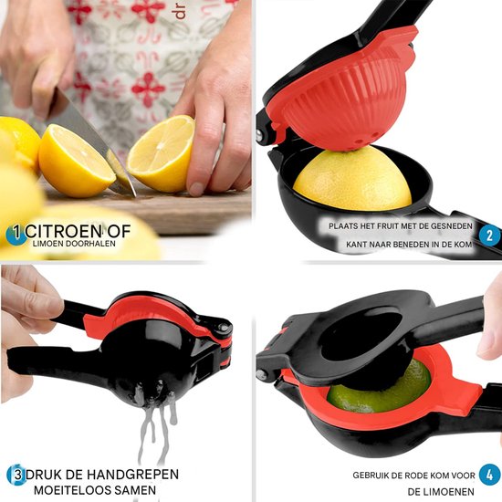 TOVBMUP Limoenpers - Citroenpers - Citrusknijper - Handcitruspers - Handpers - Fruitpers - Zwart van tovbmup — afbeelding 3