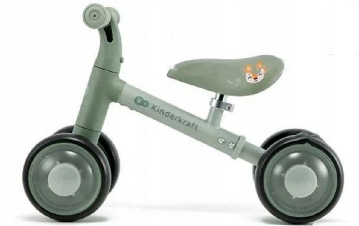Kinderkraft CUTIE FLASH Loopfiets 3-Wiel – Verstelbaar Zadel – LED RGB Wielen – Stuurbegrenzer – 12-36 Maanden – Groen
