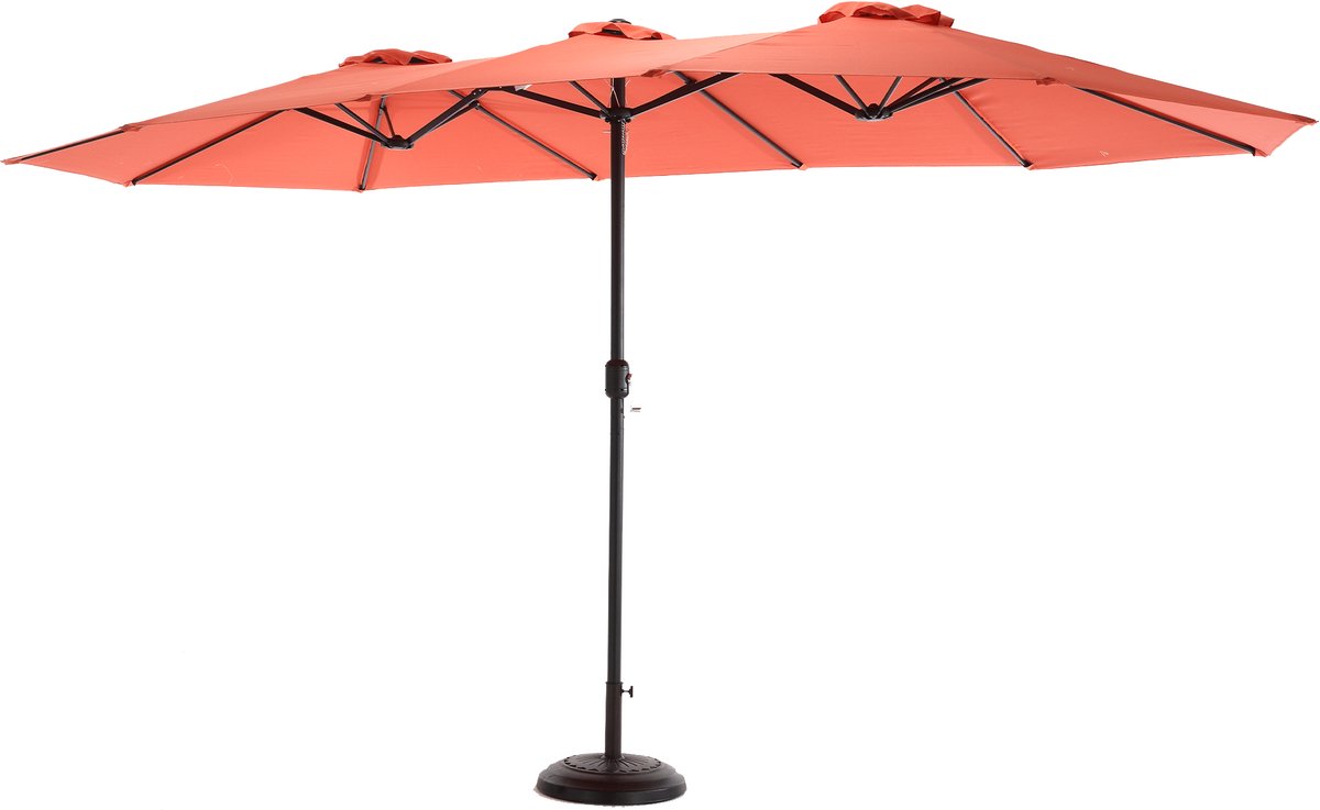 Dubbele Parasol - Tuin - 453x267 cm - Premium Parasol - Bescherming - 12 stalen paraplu-ribben - Tuinparasol - Parasol voor Terras of Balkon - Oranje