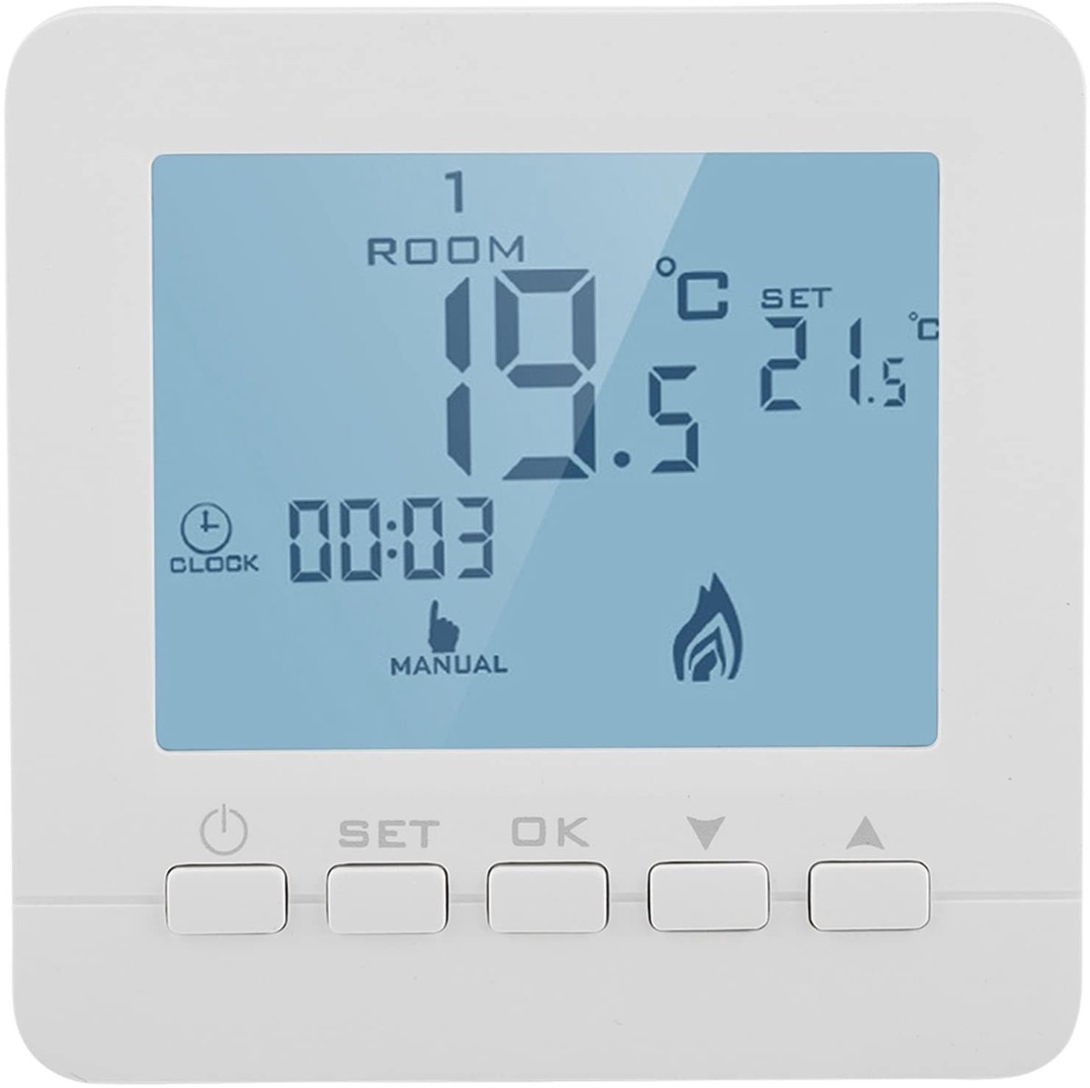 Dailygoods - Dailygoody - Thuis Programmeerbare Thermostaat - Slimme Temperatuurregelaar - Eenvoudig te Installeren - Wit - Digitaal LCD-scherm - Handig in Gebruik