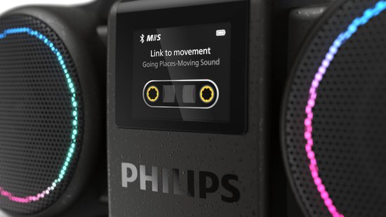 PHILIPS Moving Sound The Roller TAMS60B/00 - Draagbare speaker, 60W RMS, Bluetooth 5.5., Auracast, USB, 24 uur afspeeltijd, IP67 waterdichtheid, kan als powerbank gebruikt worden - Zwart van Philips — afbeelding 5