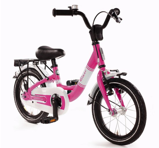 Baxi kinderfiets 14 inch aluminium roze van Dino Bikes — afbeelding 3