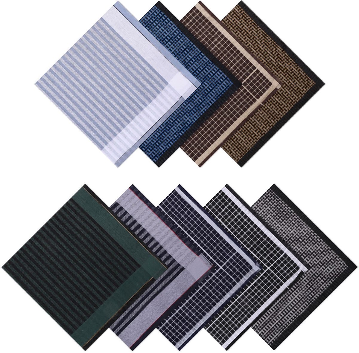Dailygoods - Innovra - Set van 9 Zachte Katoenen Zakdoeken voor Mannen