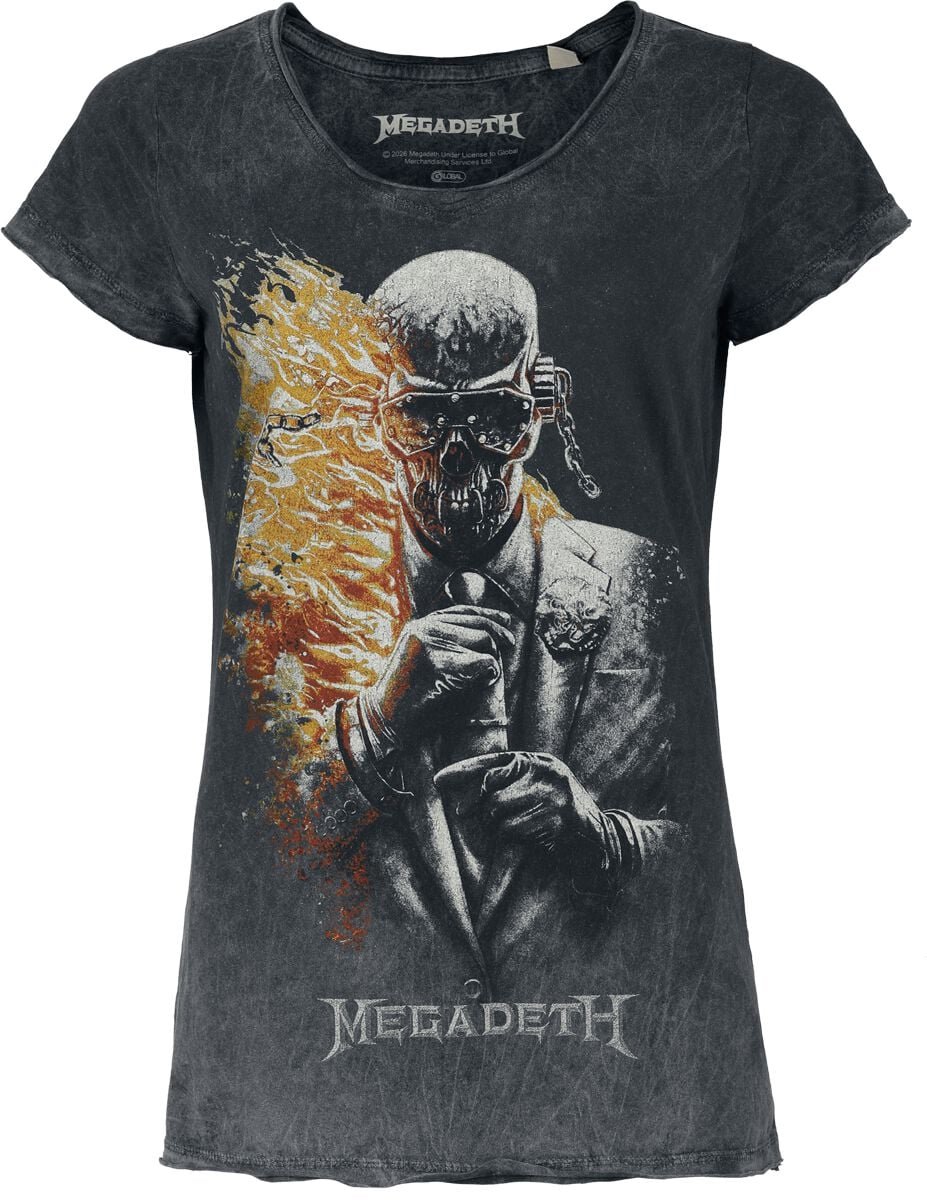 Megadeth Dark Flames Dames T-shirt - grijs - XXL