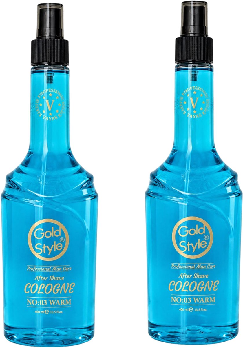 Gold Style After Shave Cologne 03 – 2 Stuk x 800 ml – Verkoelende en Verzorgende Aftershave voor Mannen