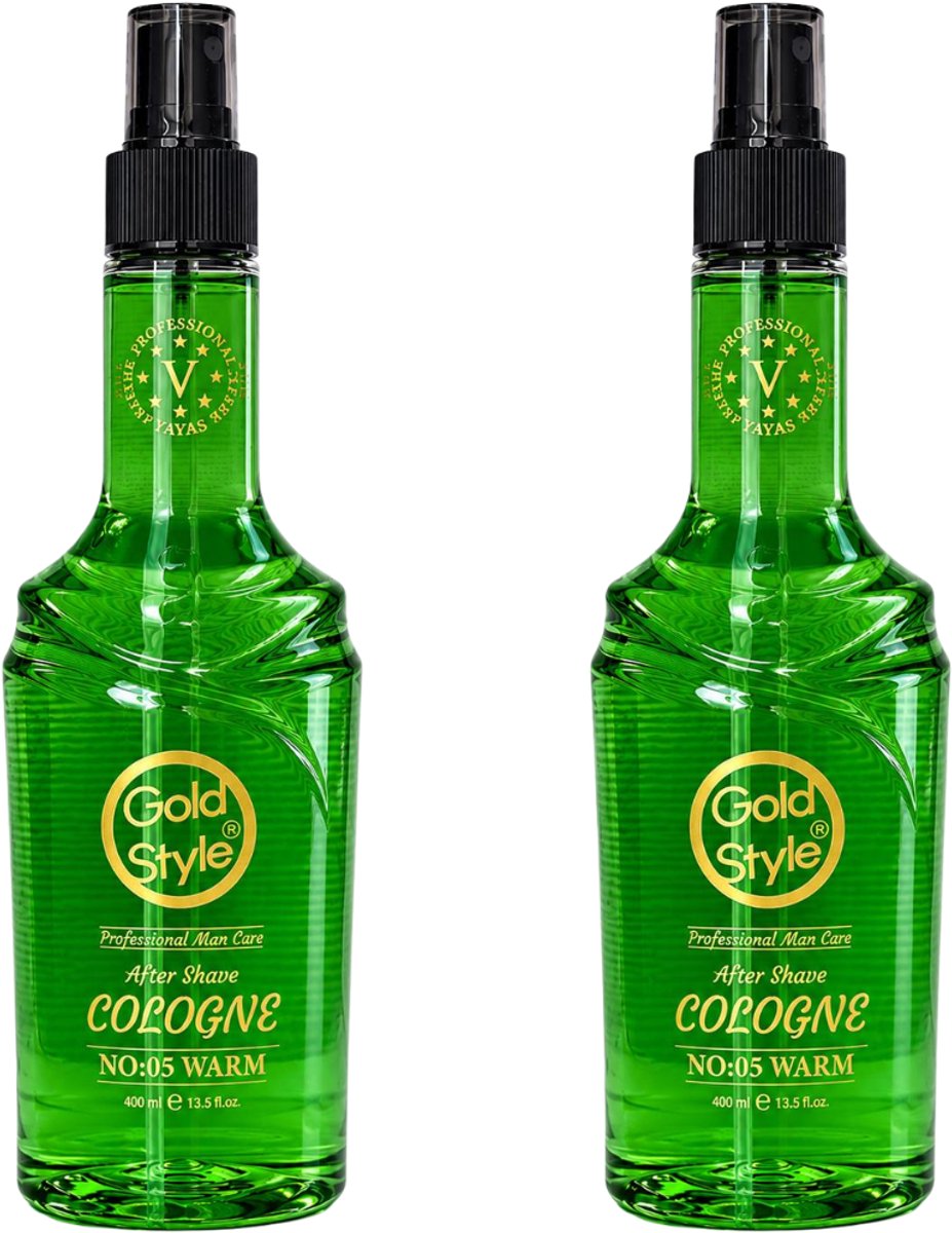 Gold Style After Shave Cologne 05 – 2 Stuk x 800 ml – Verkoelende en Verzorgende Aftershave voor Mannen
