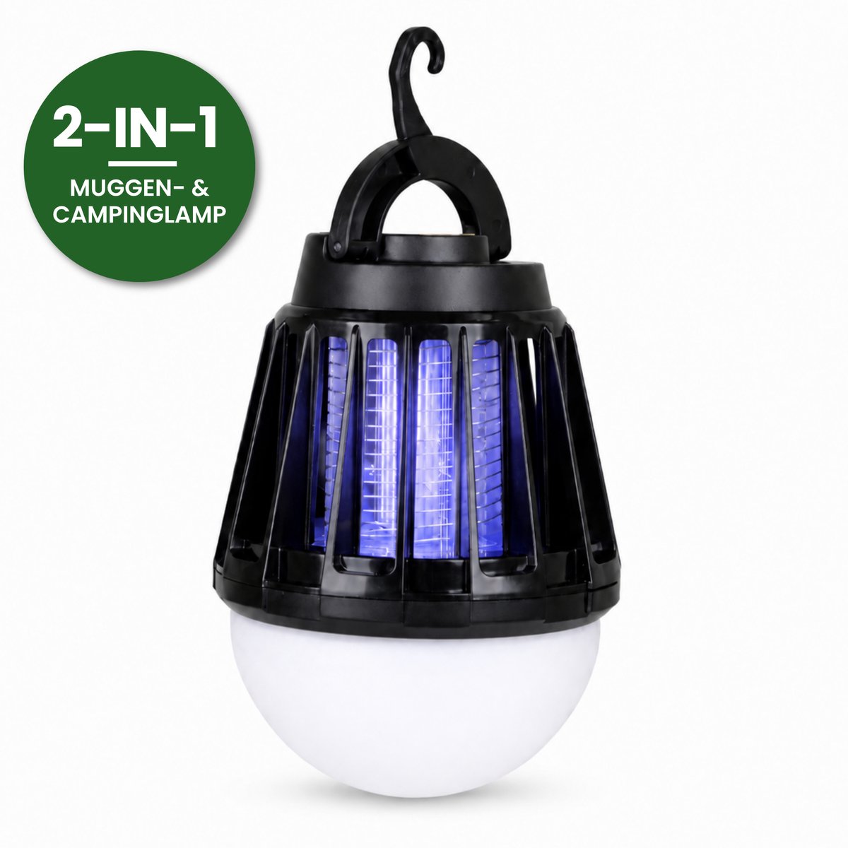 Jaxplore Camping Muggenlamp - 2-in-1 Kampeerlamp en UV-Insectenlamp - Waterdicht IPX4 - 30 Uur Muggenmodus - Tentlamp oplaadbaar - Vliegenlamp - Insectenvanger