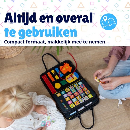 MontiPlay® Montessori Speelgoed Zwart - Sensorisch Speelgoed - Activiteitenbord - Busy Board - Montessori voor thuis - Speelgoed voor onderweg - Voor in de auto - Het grote speelgoedboek 2025 van Merkloos — afbeelding 3