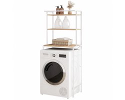 SmartLiving.Store - Wasmachine Kast - Wasmachine Ombouw - WC Ombouw - Wasmachine Rek - Badkamerkast - 3 Planken - 67x162x40 cm - Wit