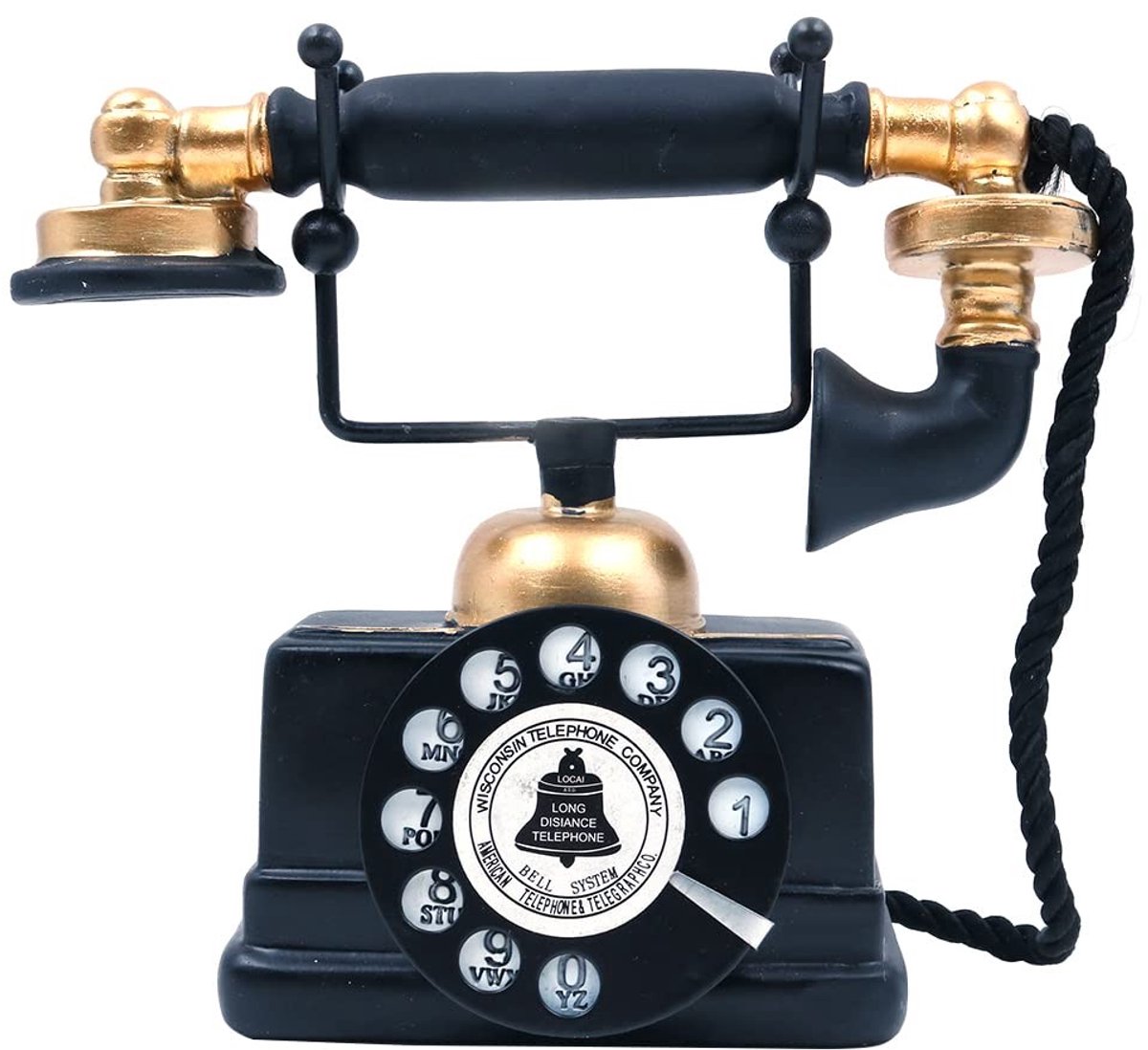 Dailygoods - Antieke Retro Telefoon met Roterende Wijzerplaat voor Decoratie