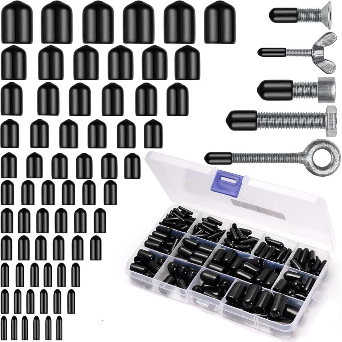 Dailygoods - 250 Stuks PVC Eindkappen in 11 Maten voor Pijpen