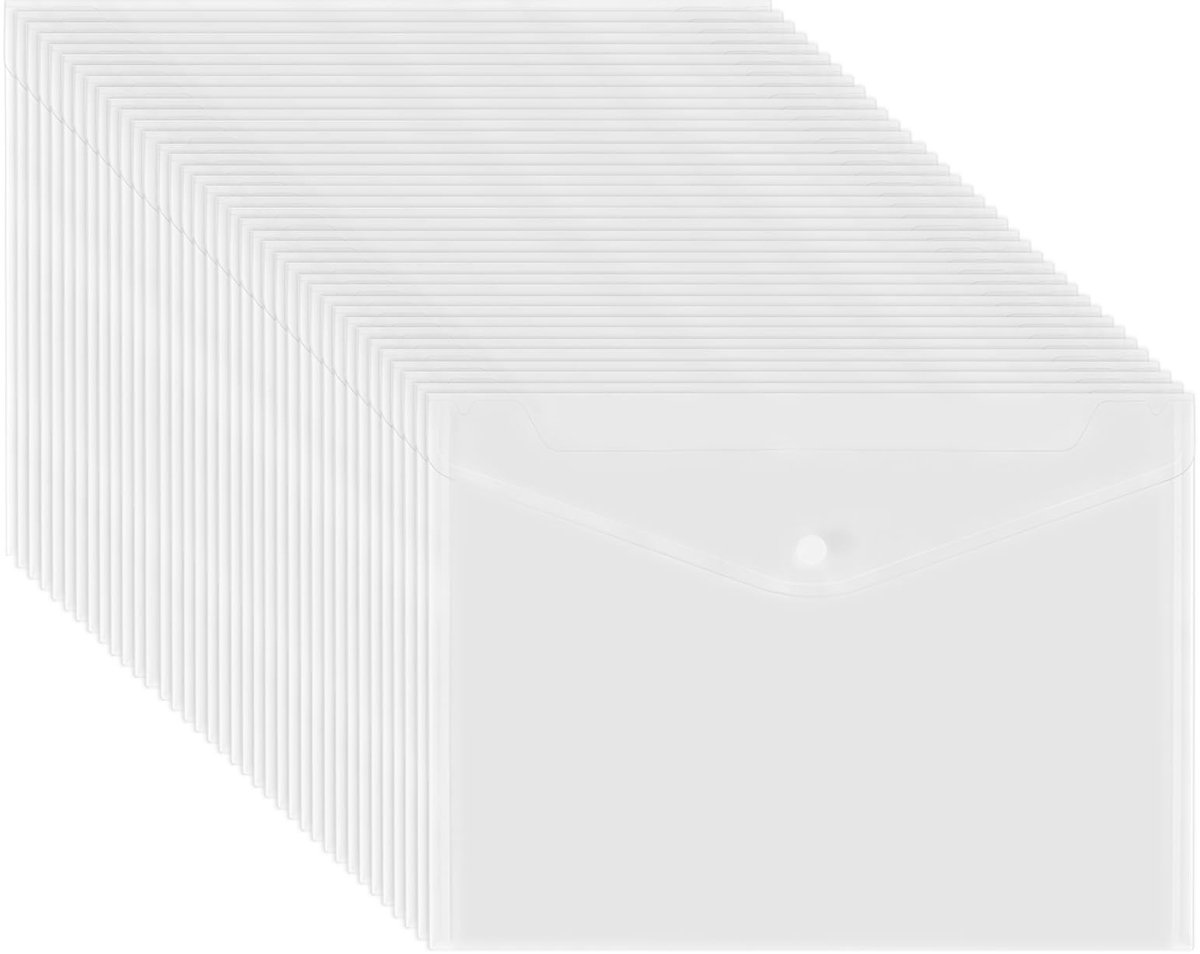 Dailygoods - 30 Stuks A4 Doorzichtige Documentenportefeuilles