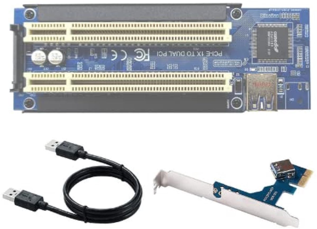 Dailygoods - PCI-E naar PCI Riser Card met USB3 Hub Adapter