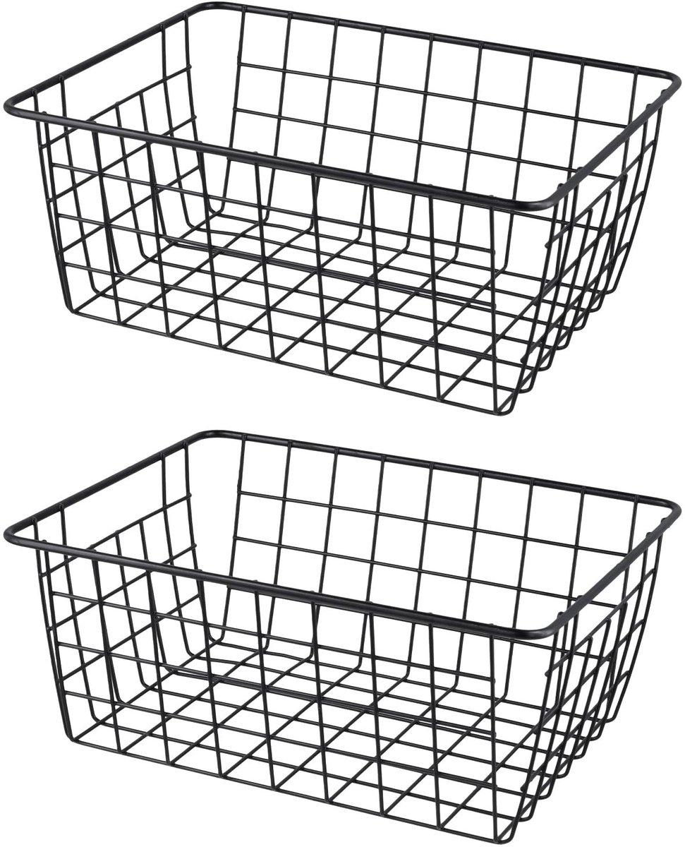 Dailygoods - Set van 2 Stapelbare Draadmanden voor Organisatie