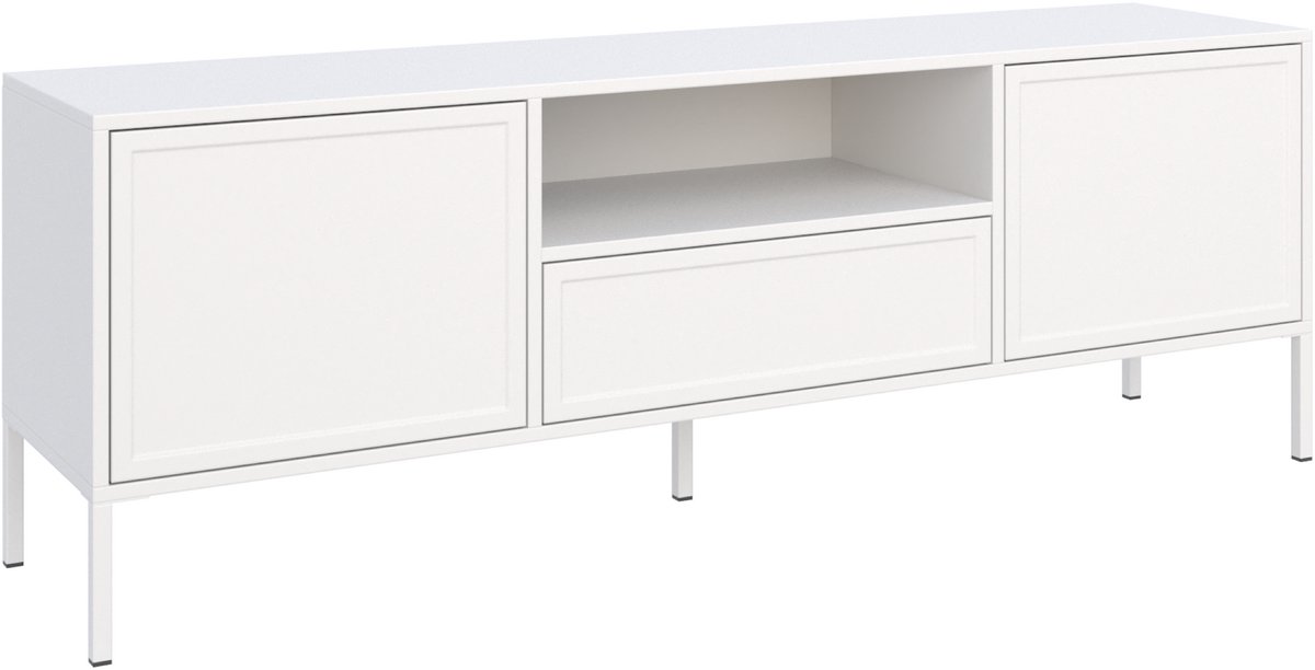 Selsey Velveto – TV-meubel met 2 deuren, lade en nis - Wit - 160cm