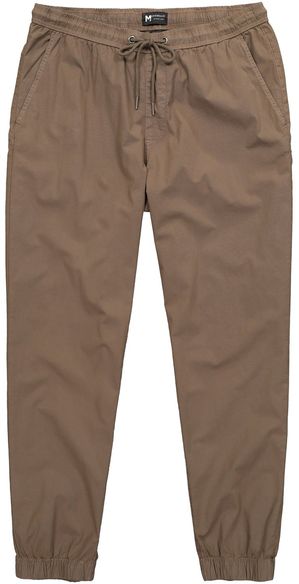 Men Plus - Heren - Instapbroek met tailleband FLEXLASTIC® Relaxed Fit - Kakibruin - Maat L