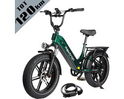 vankel Camel Elektrische Fiets–864Wh Accu–20×4.0 Inch Fatbike Banden–Actieradius tot 120 km–Geüpgrade Hydraulische Schijfremmen met Motoronderbreking–Verende Voorvork met Lock-out (Dubbele Modus) –Shimano 7 Versnellingen–Elektrische Stadsfiets–Groen