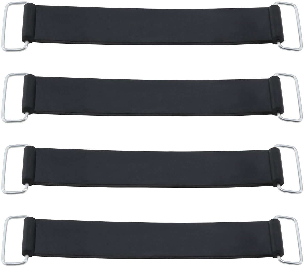 Dailygoods - 4 Stuks Rubberen Batterijriemen voor Motorfietsen (Zwart)