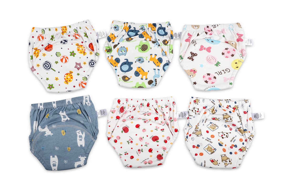 Bummy - Zindelijkheidsbroekjes - Oefenbroekjes zindelijkheid - 6 Stuks - Maat L (14,5-17kg) - Trainingsbroekjes - Wasbaar & Waterdicht - Zacht Premium Katoen - REACH-getest