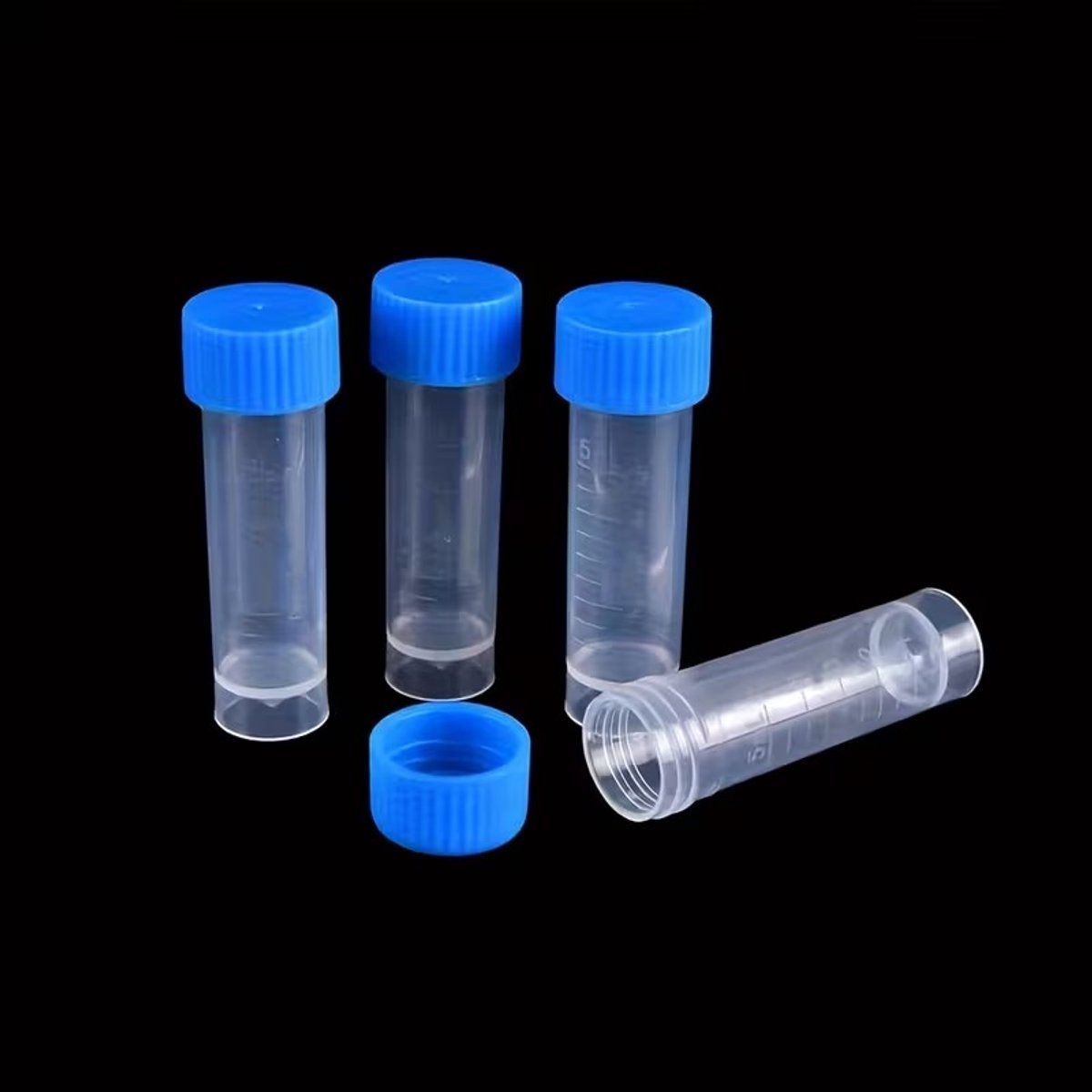 Reageerbuisjes 5ML - 50 stuks - Met Draaidop - Helder Plastic Buisje met Ronde Onderzijde - Reageerbuis - 5 ml