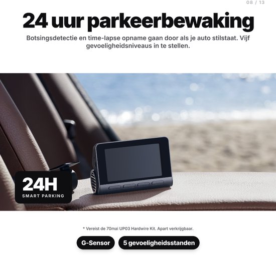 70mai Dash Cam 4K A800SE - Dashcam - 4K Ultra HD opname met HDR